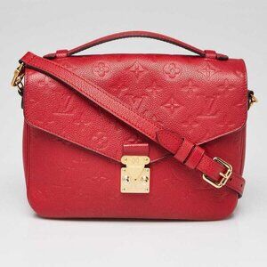 Louis Vuitton Scarlet Monogram Empreinte Leather Pochette Metis Bag